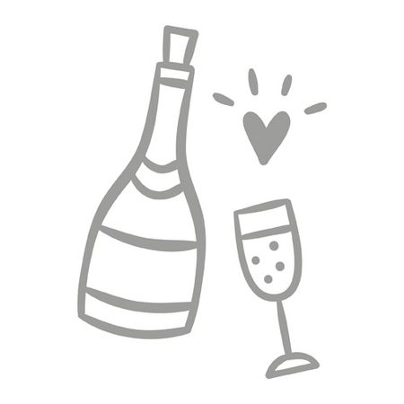 Illustration im gezeichneten Stil: Sekt